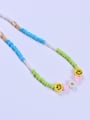 thumb Stainless steel Porcelain Multi Color Glass beads Minimalist Lariat Necklace 1