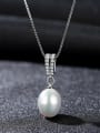 thumb 925 Sterling Silver Freshwater Pearl White Minimalist Lariat Necklace 3