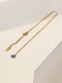 thumb 925 Sterling Silver Synthetic Opal White Minimalist Lariat Necklace 3