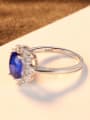 thumb 925 Sterling Silver Cubic Zirconia Blue Minimalist Band Ring 1