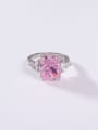 thumb 925 Sterling Silver High Carbon Diamond Pink Minimalist Band Ring 1