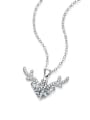 thumb 925 Sterling Silver Moissanite White Dainty Link Necklace 0