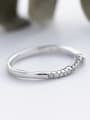 thumb 925 Sterling Silver Cubic Zirconia White Minimalist Band Ring 0
