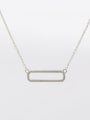 thumb 925 Sterling Silver Cubic Zirconia White Minimalist Necklace 3