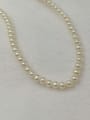 thumb 925 Sterling Silver Freshwater Pearl White Round Dainty Beaded Necklace 1