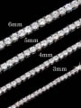 thumb 925 Sterling Silver Moissanite White Minimalist Cuban Necklace 5