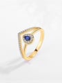 thumb 925 Sterling Silver Cubic Zirconia Blue Minimalist Band Ring 1