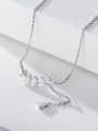 thumb 925 Sterling Silver Cubic Zirconia White Minimalist Link Necklace 2