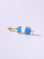 thumb 925 Sterling Silver Synthetic Opal Multi Color Minimalist Stud Earring 3