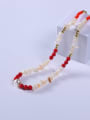 thumb Stainless steel Synthetic Crystal Multi Color Minimalist Beaded Necklace 2