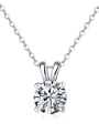 thumb 925 Sterling Silver Moissanite White Minimalist Necklace 0
