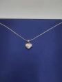 thumb 925 Sterling Silver Cubic Zirconia White Heart Minimalist Lariat Necklace 4