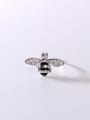 thumb 925 Sterling Silver Cubic Zirconia White Bee Minimalist Band Ring 3