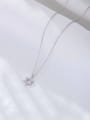 thumb 925 Sterling Silver Cubic Zirconia White Pentagram Minimalist Link Necklace 3