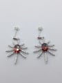 thumb 925 Sterling Silver Cubic Zirconia Red Minimalist Drop Earring 0