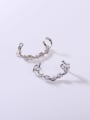 thumb 925 Sterling Silver Cubic Zirconia White Minimalist Clip Earring 2