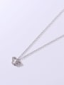 thumb 925 Sterling Silver Cubic Zirconia White Bowknot Minimalist Lariat Necklace 1