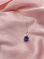 thumb 925 Sterling Silver Cubic Zirconia Blue Dainty Lariat Necklace 4
