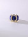 thumb 925 Sterling Silver Silicon Cubic Zirconia Blue Minimalist Band Ring 3