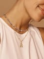 thumb Brass Crystal Heart Minimalist Cuban Necklace 3