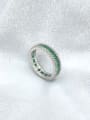 thumb 925 Sterling Silver Cubic Zirconia Green Minimalist Multistone Ring 5