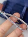 thumb 925 Sterling Silver Moissanite White Minimalist Link Bracelet 3