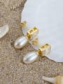 thumb 925 Sterling Silver Freshwater Pearl White Tila Bead Square Dainty Stud Earring 1