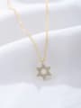 thumb 925 Sterling Silver Cubic Zirconia White Pentagram Minimalist Link Necklace 1