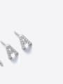 thumb 925 Sterling Silver Cubic Zirconia White Minimalist Earring 2