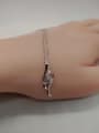 thumb 925 Sterling Silver Cubic Zirconia White Minimalist Lariat Necklace 3