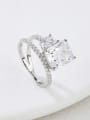 thumb 925 Sterling Silver High Carbon Diamond White Minimalist Band Ring 1