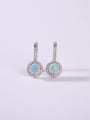 thumb 925 Sterling Silver Synthetic Opal Multi Color Minimalist Hook Earring 3