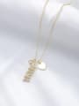 thumb 925 Sterling Silver Cubic Zirconia White Minimalist Link Necklace 0
