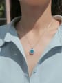 thumb 925 Sterling Silver Moissanite Blue Minimalist Lariat Necklace 2