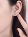 thumb 925 Sterling Silver Moissanite White Bowknot Minimalist Stud Earring 3