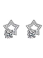 thumb 925 Sterling Silver Moissanite White Minimalist Stud Earring 0