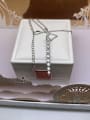 thumb 925 Sterling Silver Cubic Zirconia White Lariat Necklace 1