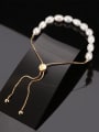 thumb 925 Sterling Silver Freshwater Pearl White Tila Bead Oval Minimalist Handmade Beaded Bracelet 1