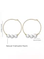 thumb 925 Sterling Silver Freshwater Pearl White Tila Bead Round Minimalist Drop Earring 4