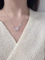 thumb 925 Sterling Silver Cubic Zirconia White Minimalist Lariat Necklace 2