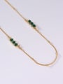 thumb 925 Sterling Silver Cubic Zirconia Green Minimalist Link Necklace 2