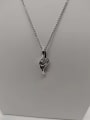 thumb 925 Sterling Silver Cubic Zirconia White Minimalist Lariat Necklace 1