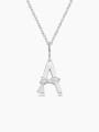 thumb 925 Sterling Silver Cubic Zirconia White Minimalist Initials Necklace 1