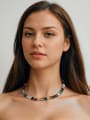 thumb Brass Crystal Irregular Minimalist Cuban Necklace 2