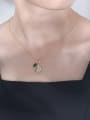 thumb 925 Sterling Silver Cubic Zirconia Green Tree of Life Minimalist Link Necklace 4
