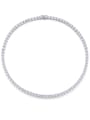 thumb 925 Sterling Silver Cubic Zirconia White Minimalist Cuban Necklace 1