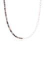 thumb Brass Crystal Irregular Minimalist Cuban Necklace 0