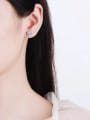 thumb 925 Sterling Silver Moissanite White Heart Minimalist Stud Earring 2