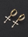 thumb 925 Sterling Silver Moissanite White Cross Minimalist Clip Earring 2