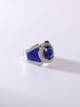 thumb 925 Sterling Silver Silicon Cubic Zirconia Blue Minimalist Band Ring 2